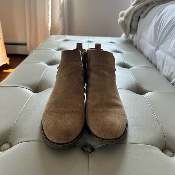 Franco Sarto Camel Suede Ankle Booties - Picture 2 of 3